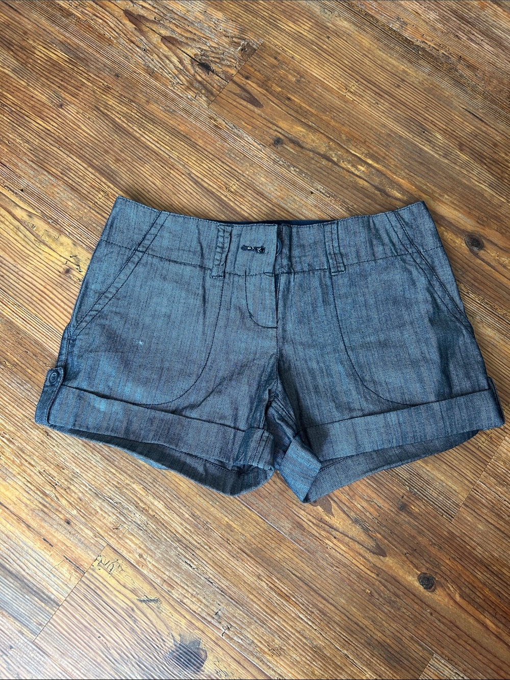 New York & Company Gray Rolled Cuff Jean Shorts